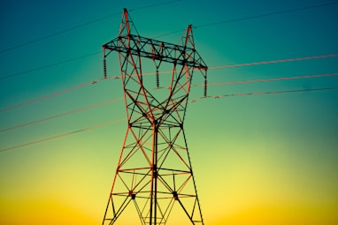 electric cable wire during golden hour
