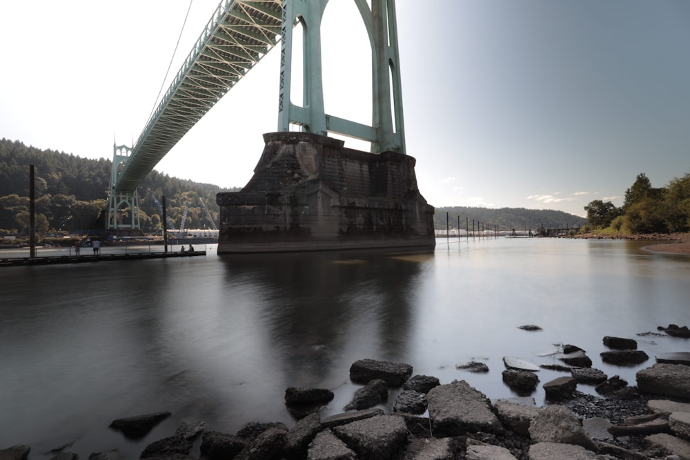 a large bridge spanning over a large body of water