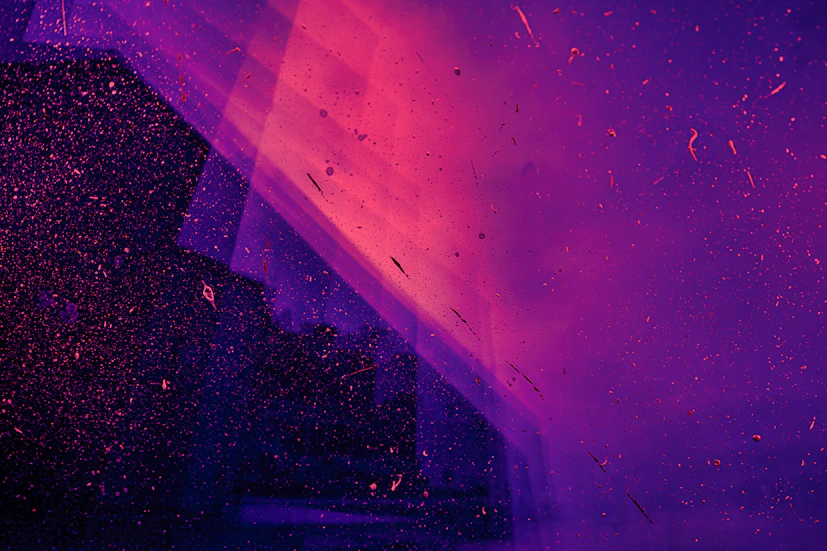 neon pink and purple light particles