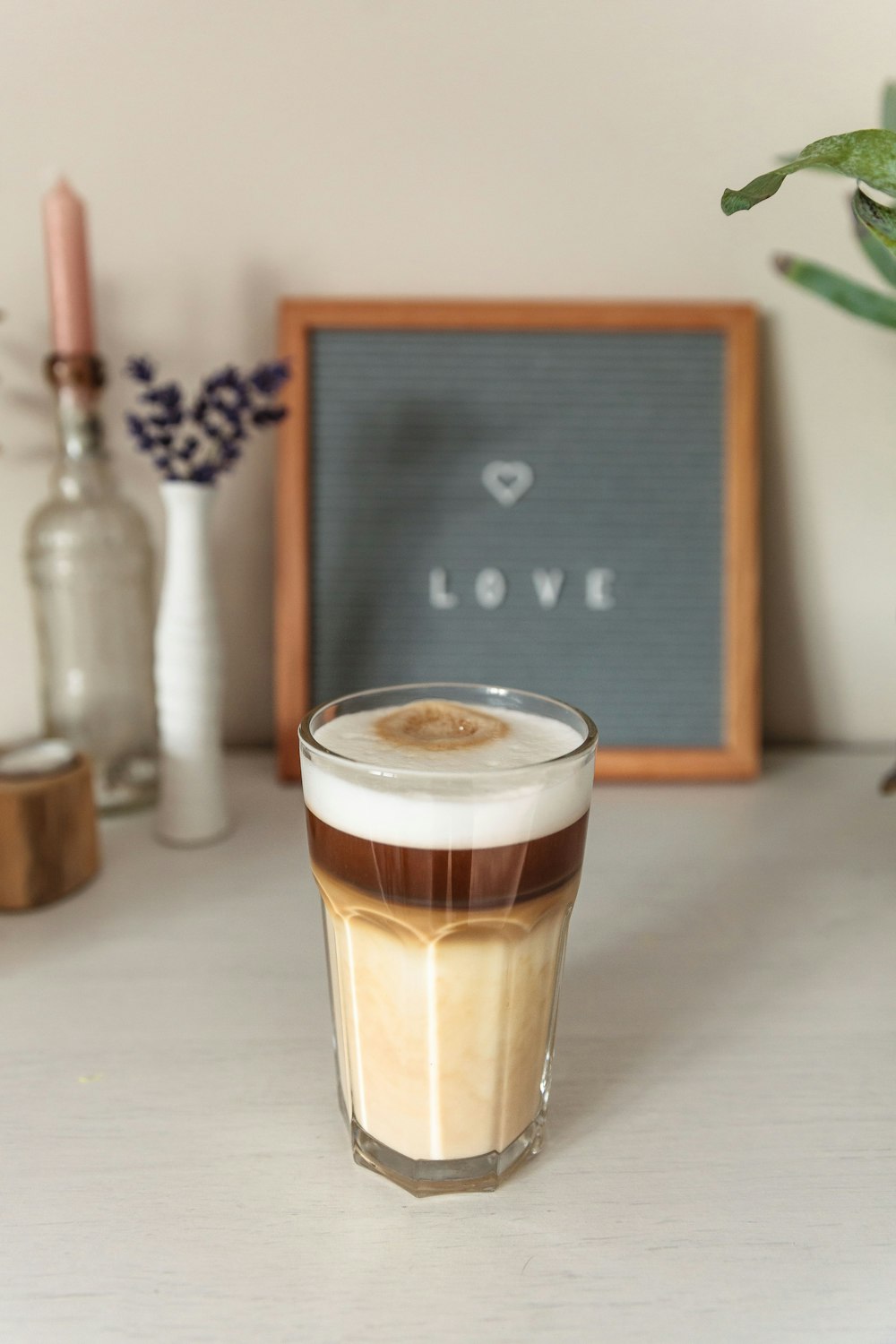 cafe latte in glass