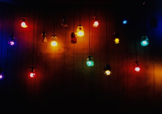 a group of lights that are on a wall