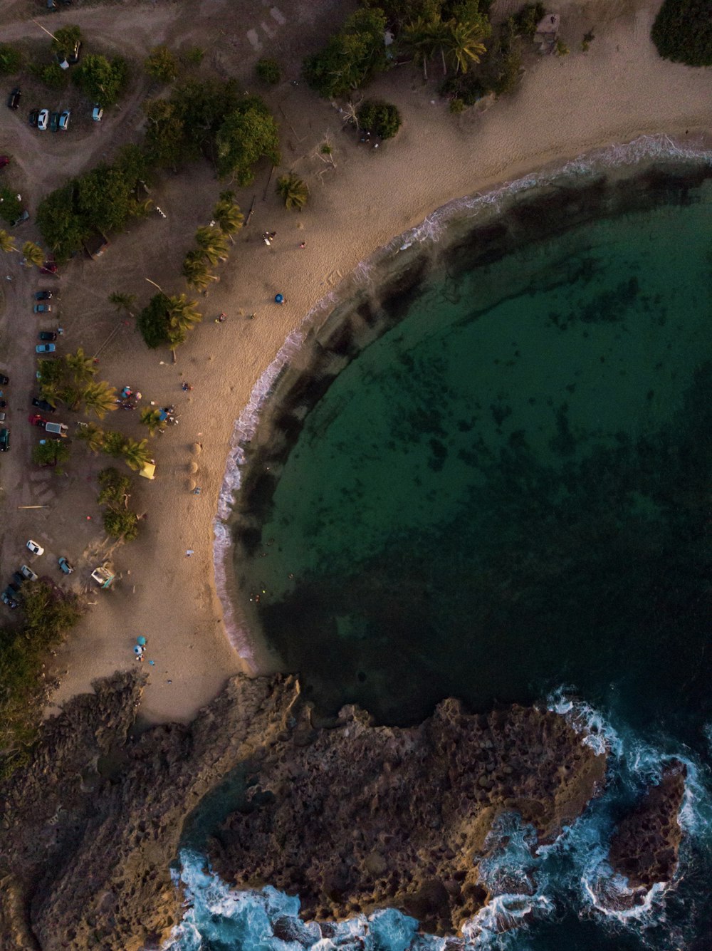 aerial photography of blue body of water