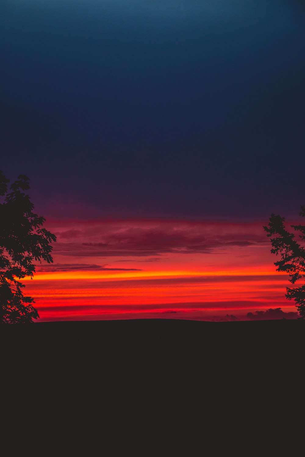 crimson sky at sunset