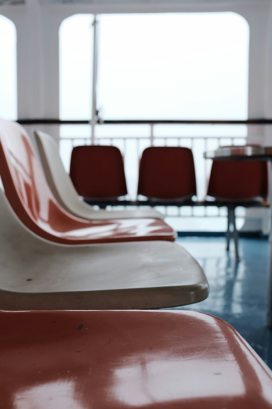 red gang chairs in buidling