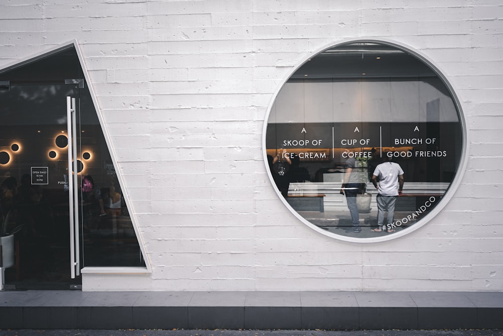 cup of coffee glass window