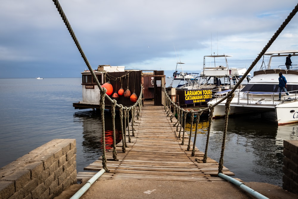 brown sea dock near yacht