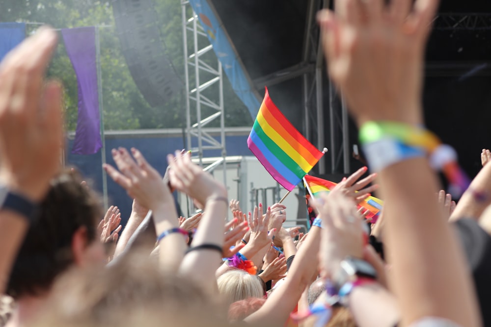 people holding flags