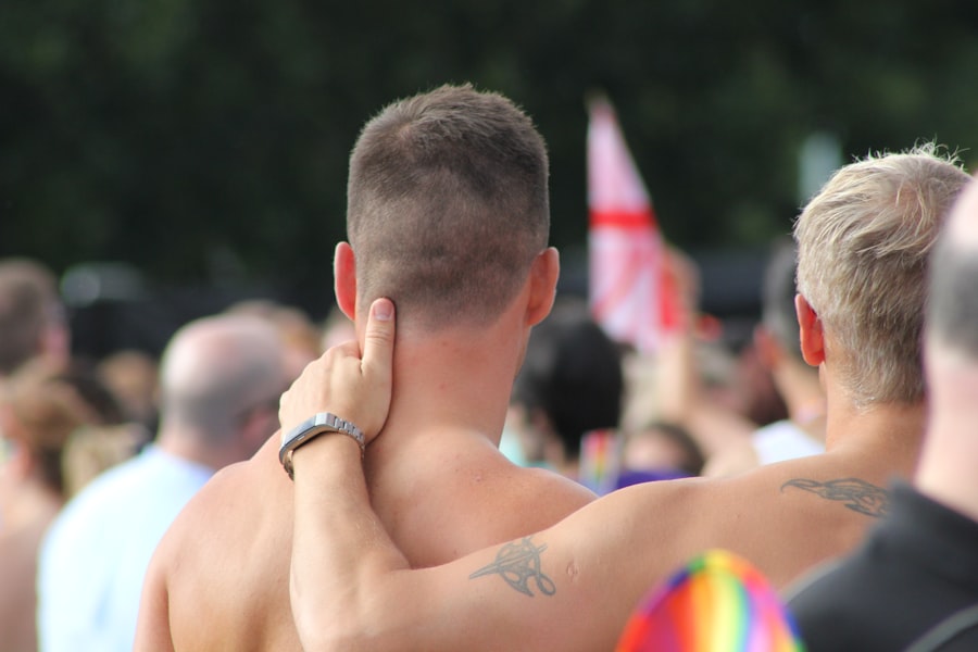 Queer individuals connecting authentically, reflecting the belonging and acceptance found in LGBTQ plus affirming therapy