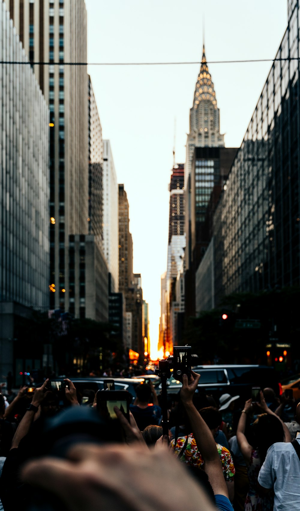 people in crowded city street