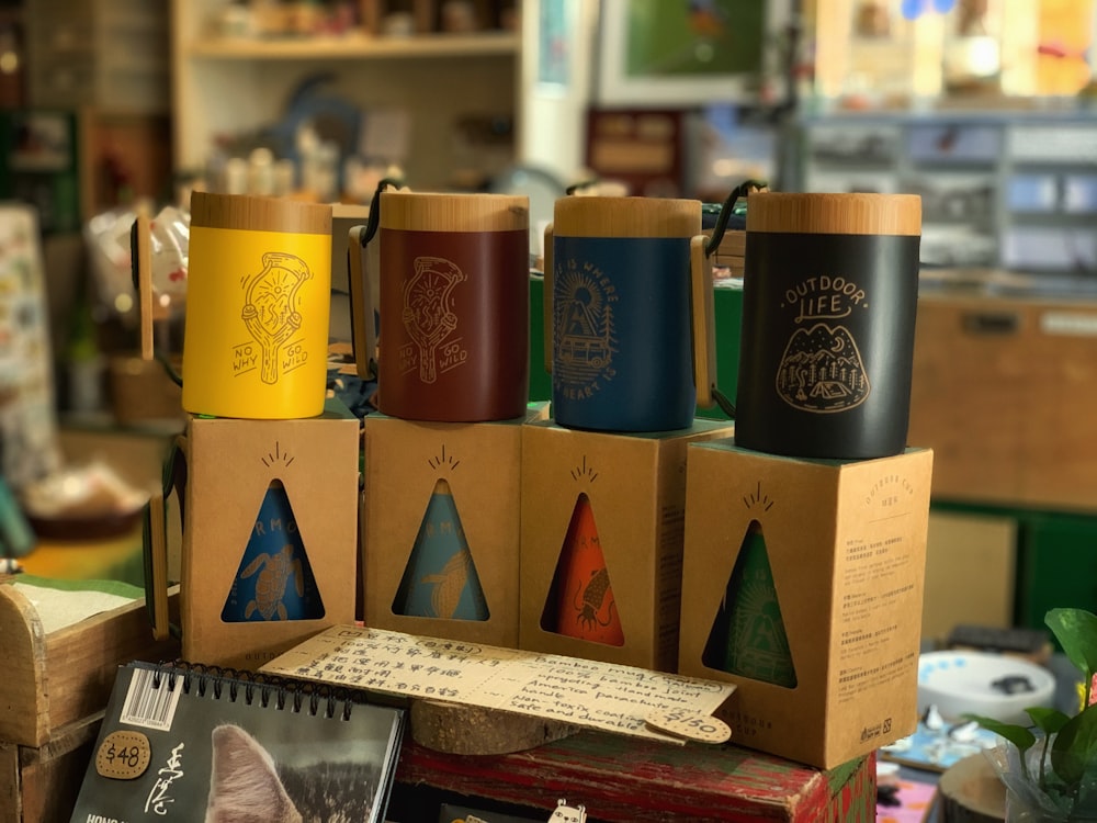 assorted-color mug lot