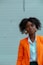 woman standing near white wall