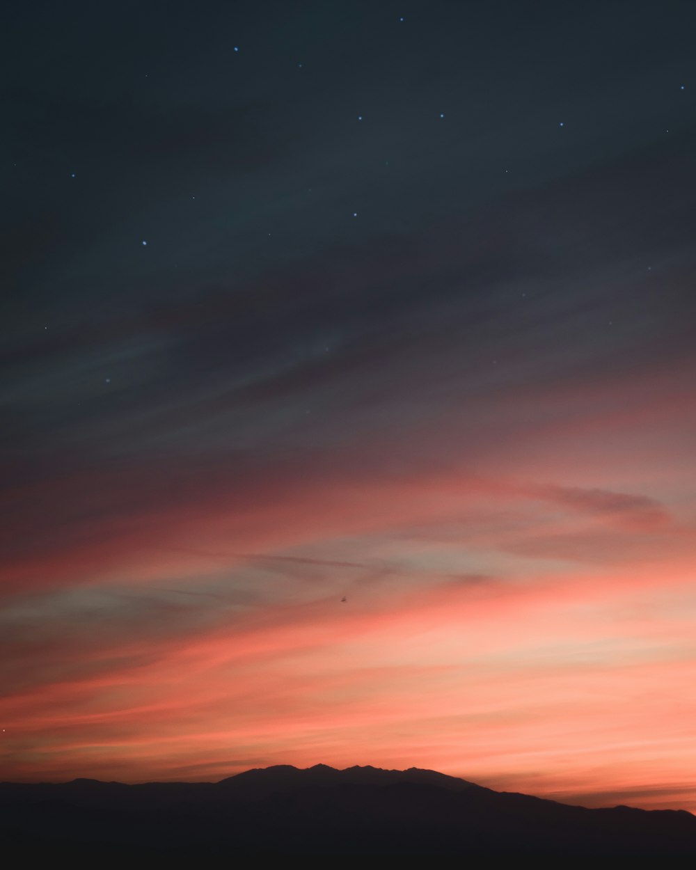 starry night during golden hour