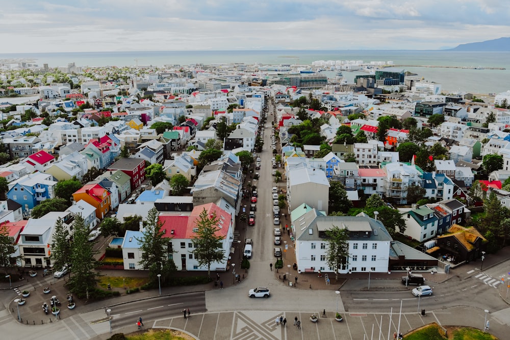 assorted-color houses during daytime