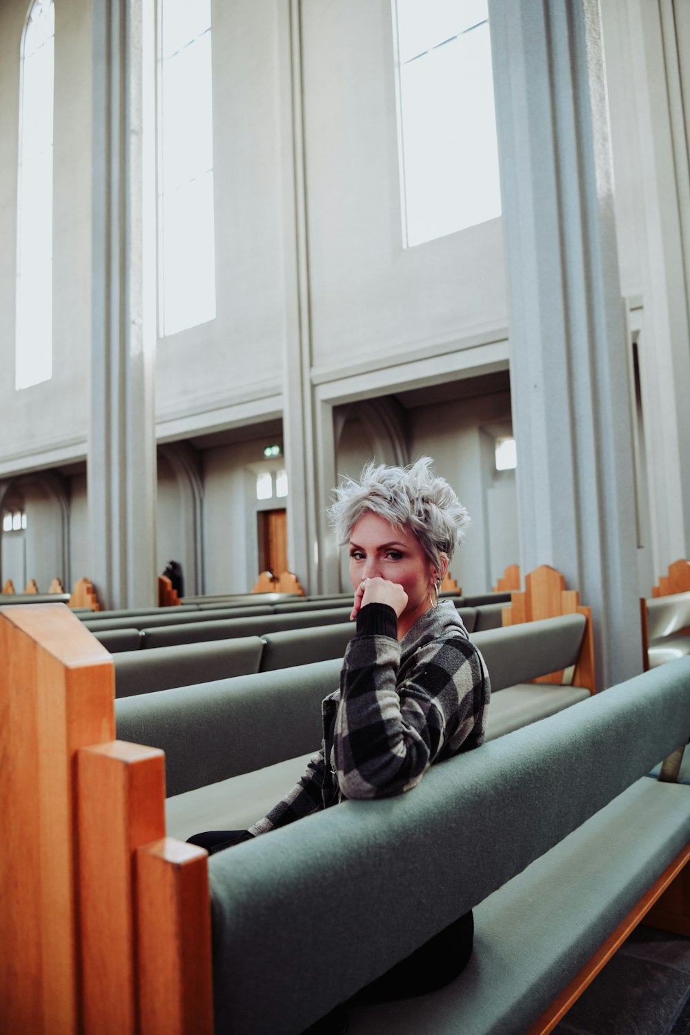 woman sitting on chair