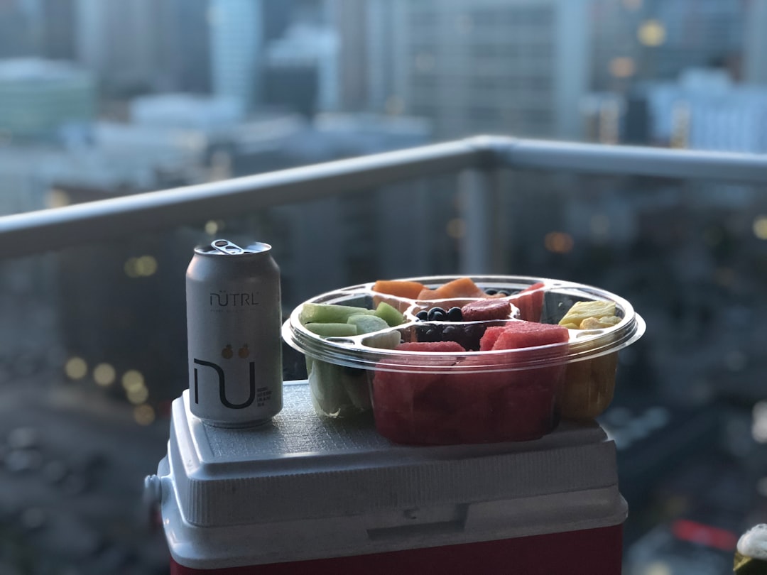  white metal can cooler