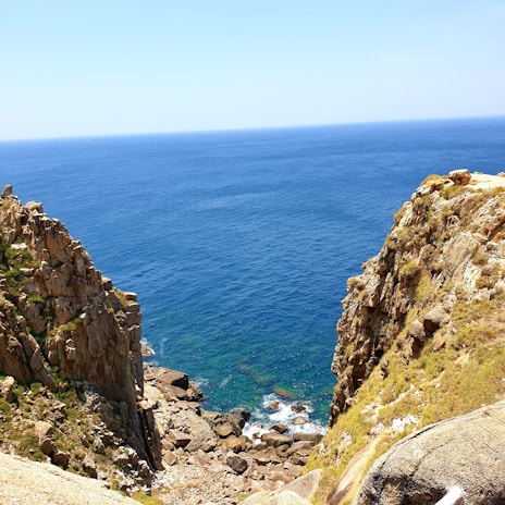 A beautiful coastal view of Brittany showcasing cliffs and the sea.