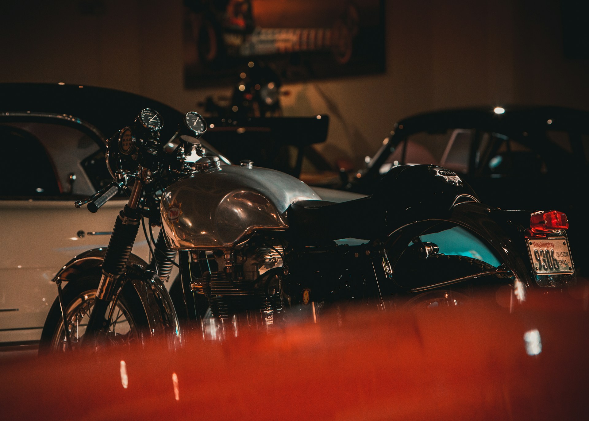 park gray and black motorcycle