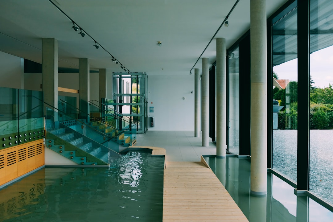 swimming pool beside stairs