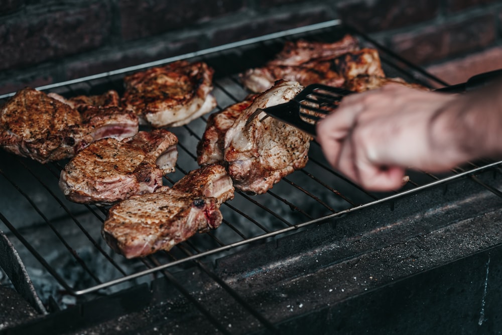 food being grilled