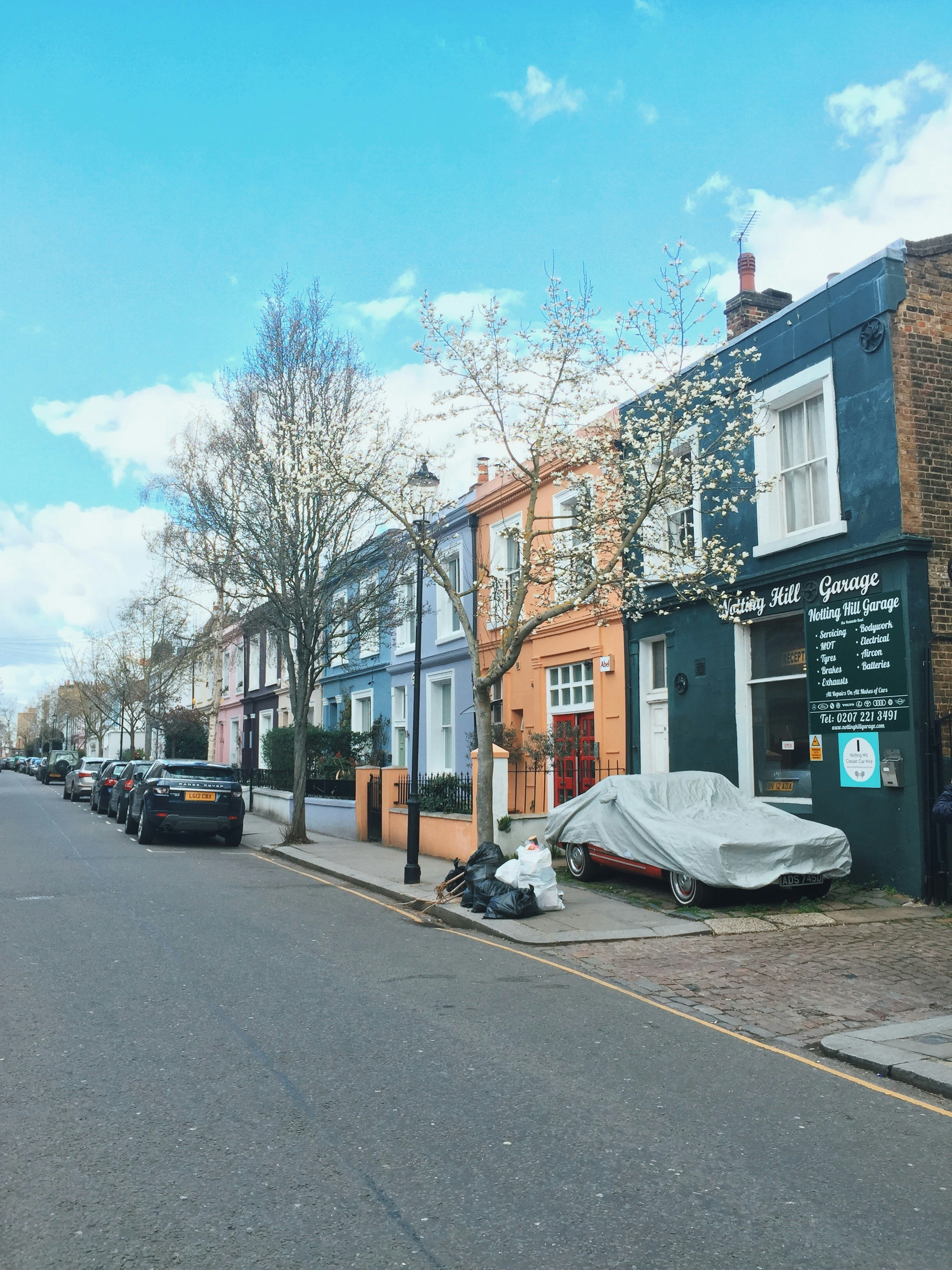 parked vehicles beside street