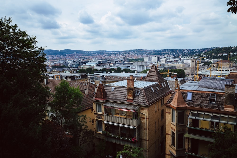 a view of a city from the top of a hill