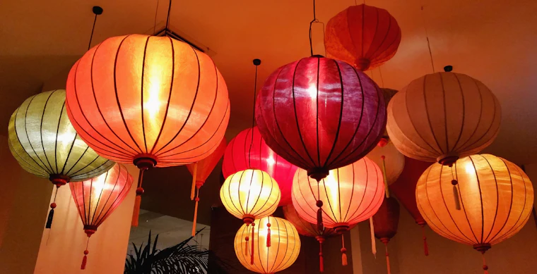 Red and gold paper lanterns