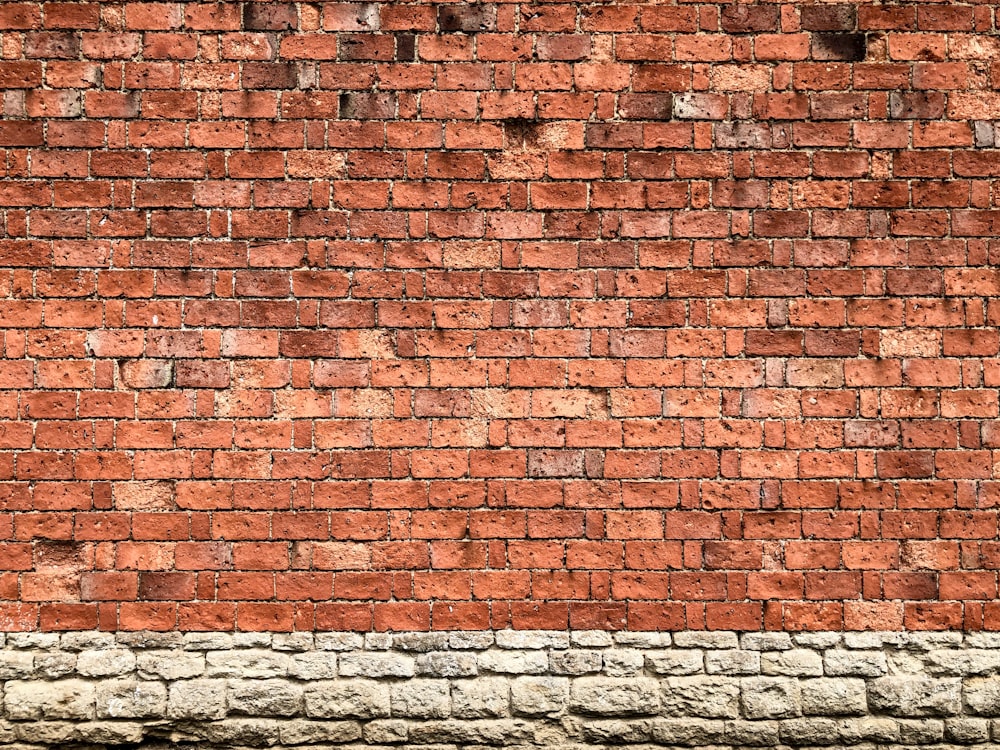 Pared de ladrillo marrón y blanco