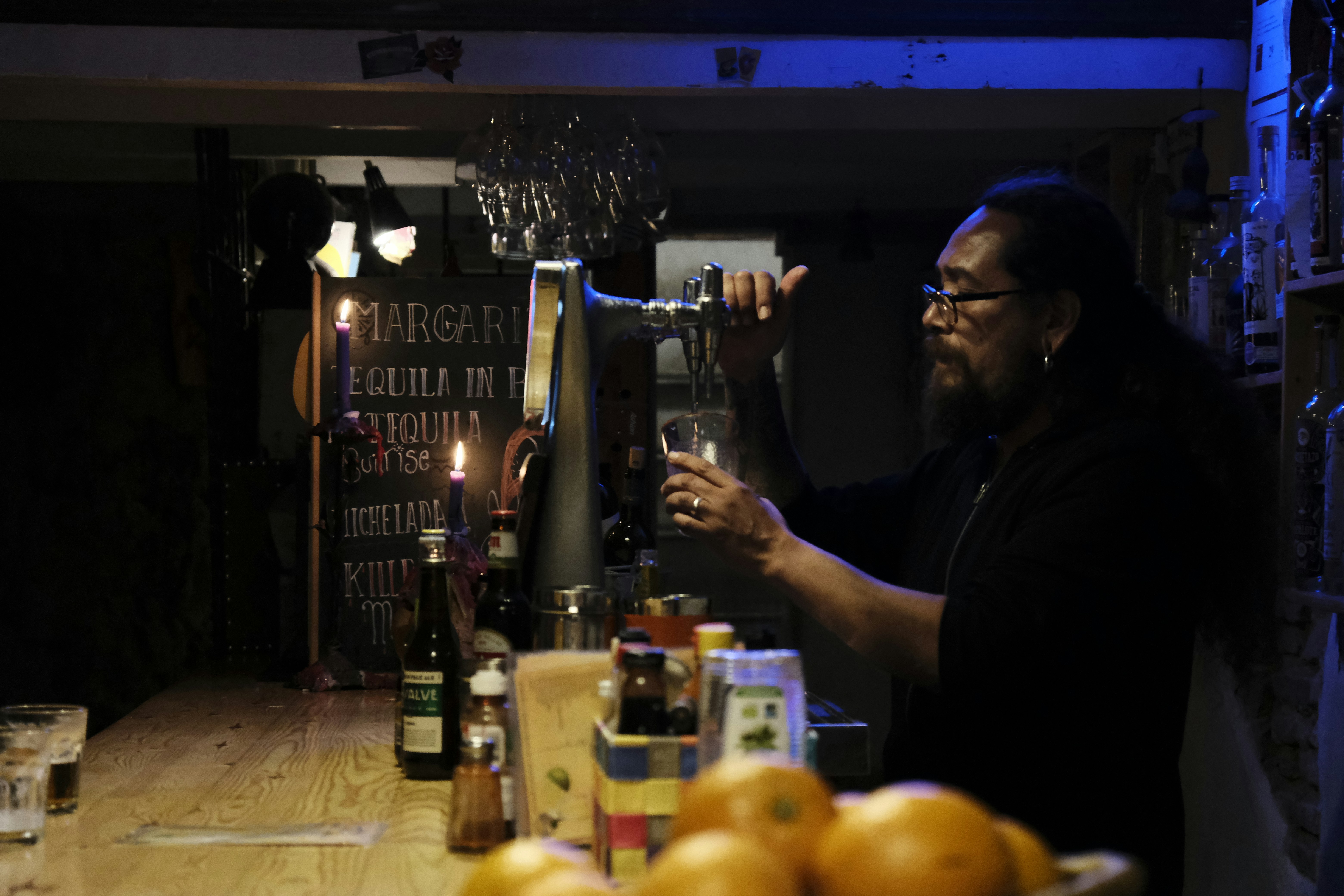 Bartender pouring