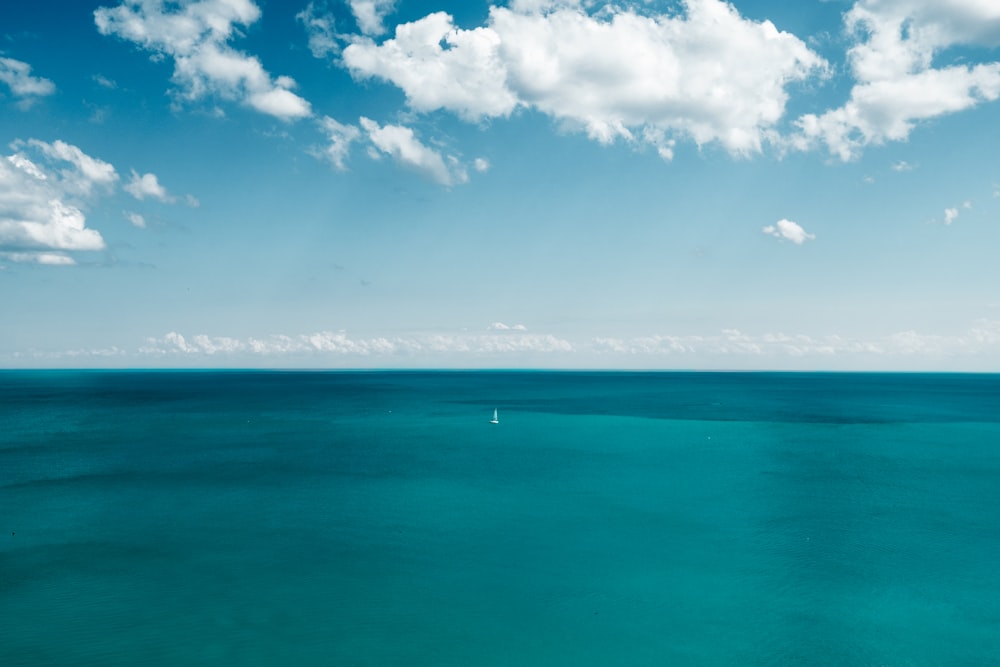 calm sea under clear blue sky