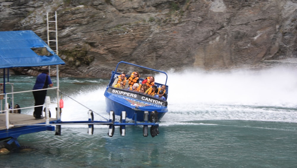 person riding boat