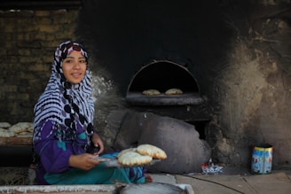 woman making bread