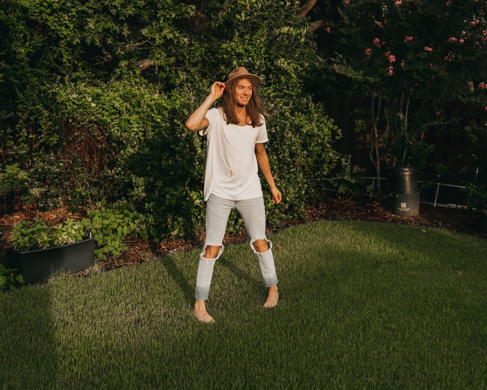 woman standing on field