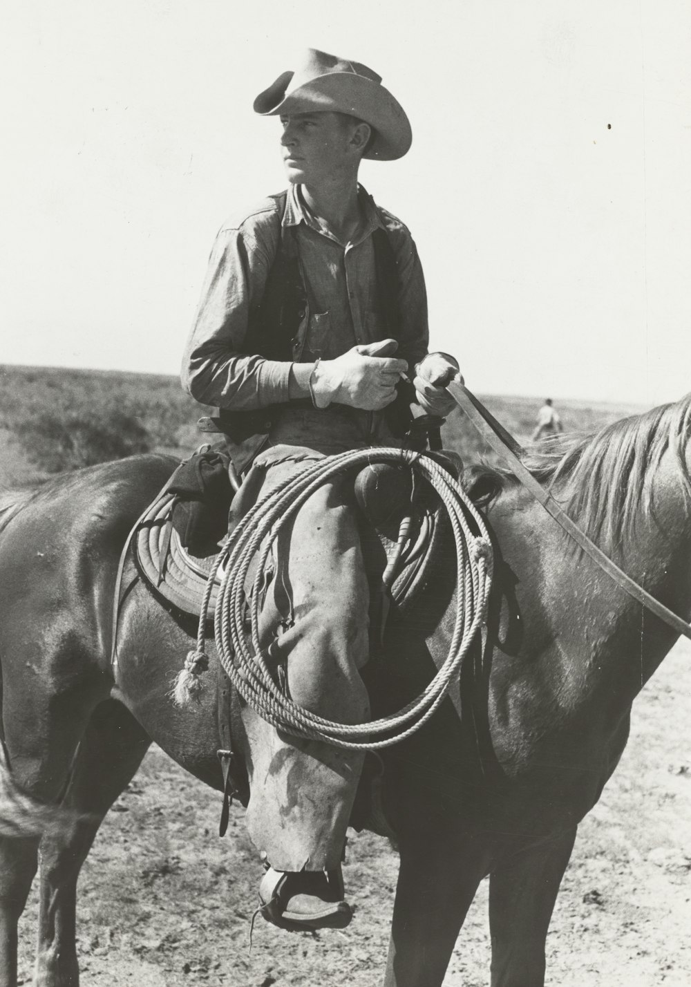 man riding horse