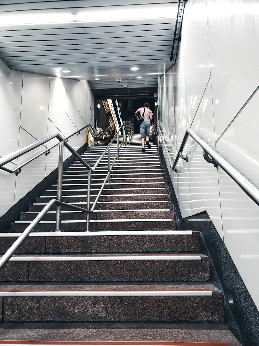 black and white concrete stairs close-up photography