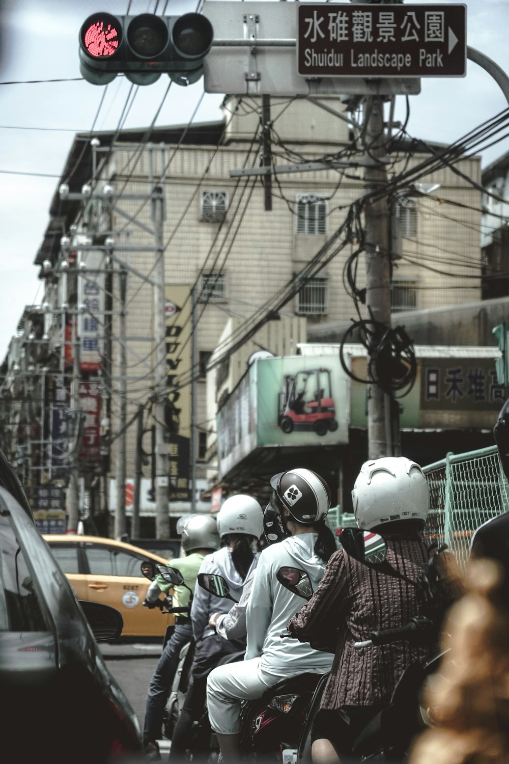 person wearing white helmet