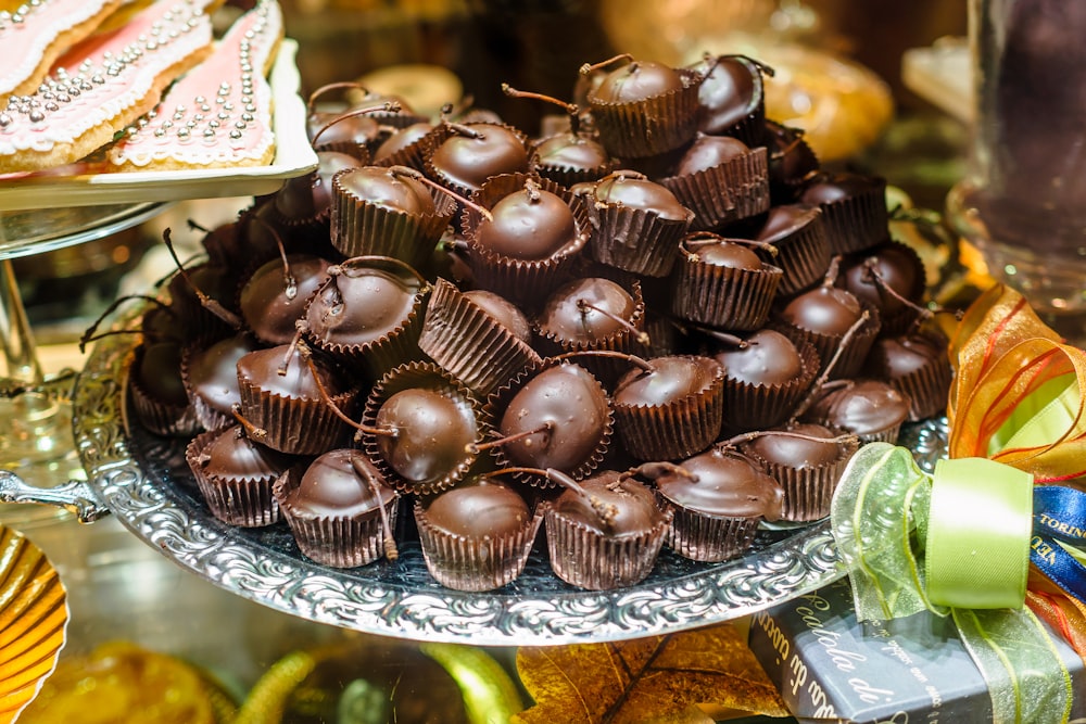 chocolates on tray
