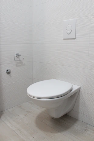 Minimalist Korean-inspired bathroom with a sleek smart bidet seat installed
