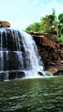 waterfalls on rocks