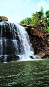 waterfalls on rocks