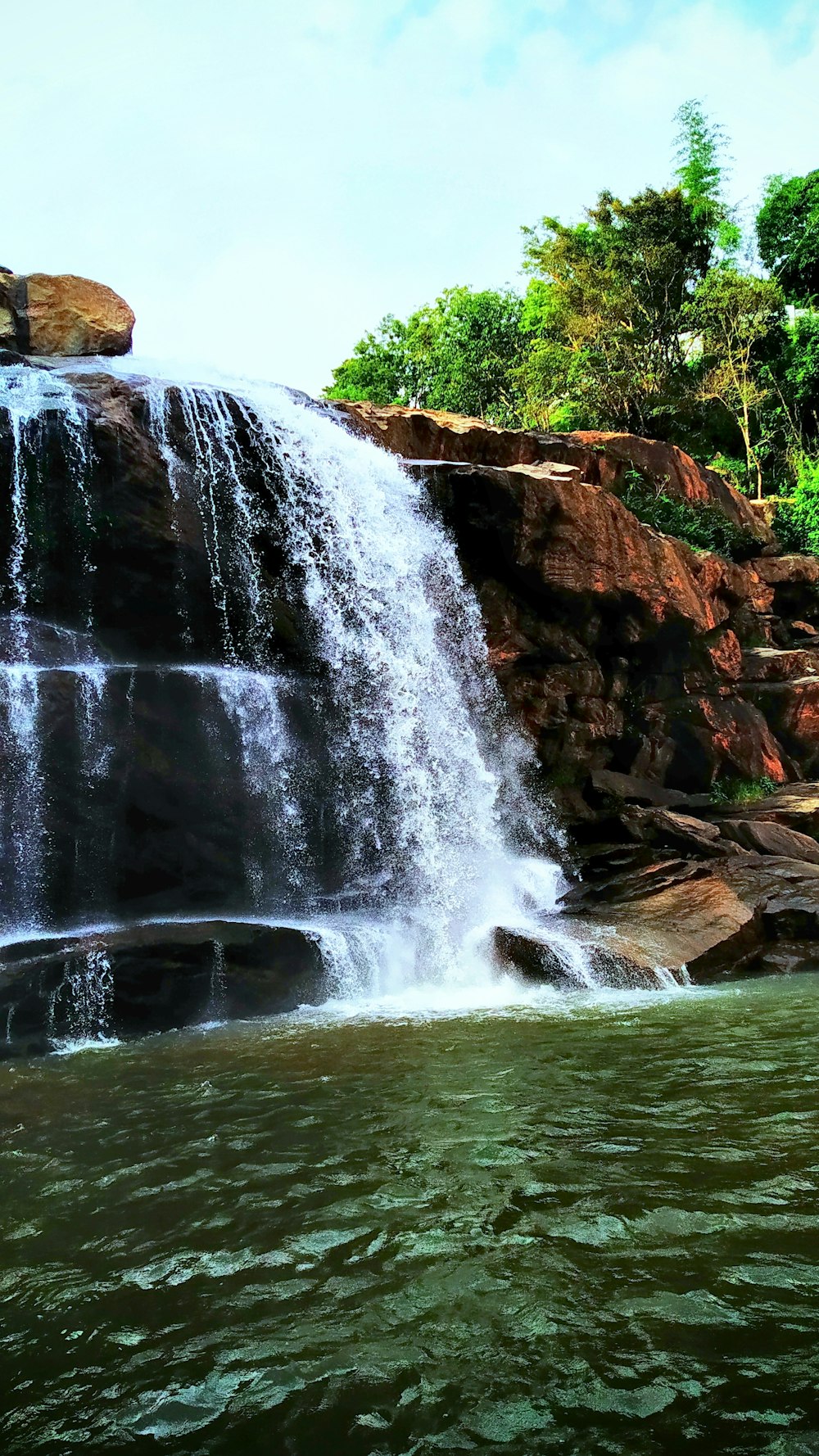 waterfalls on rocks