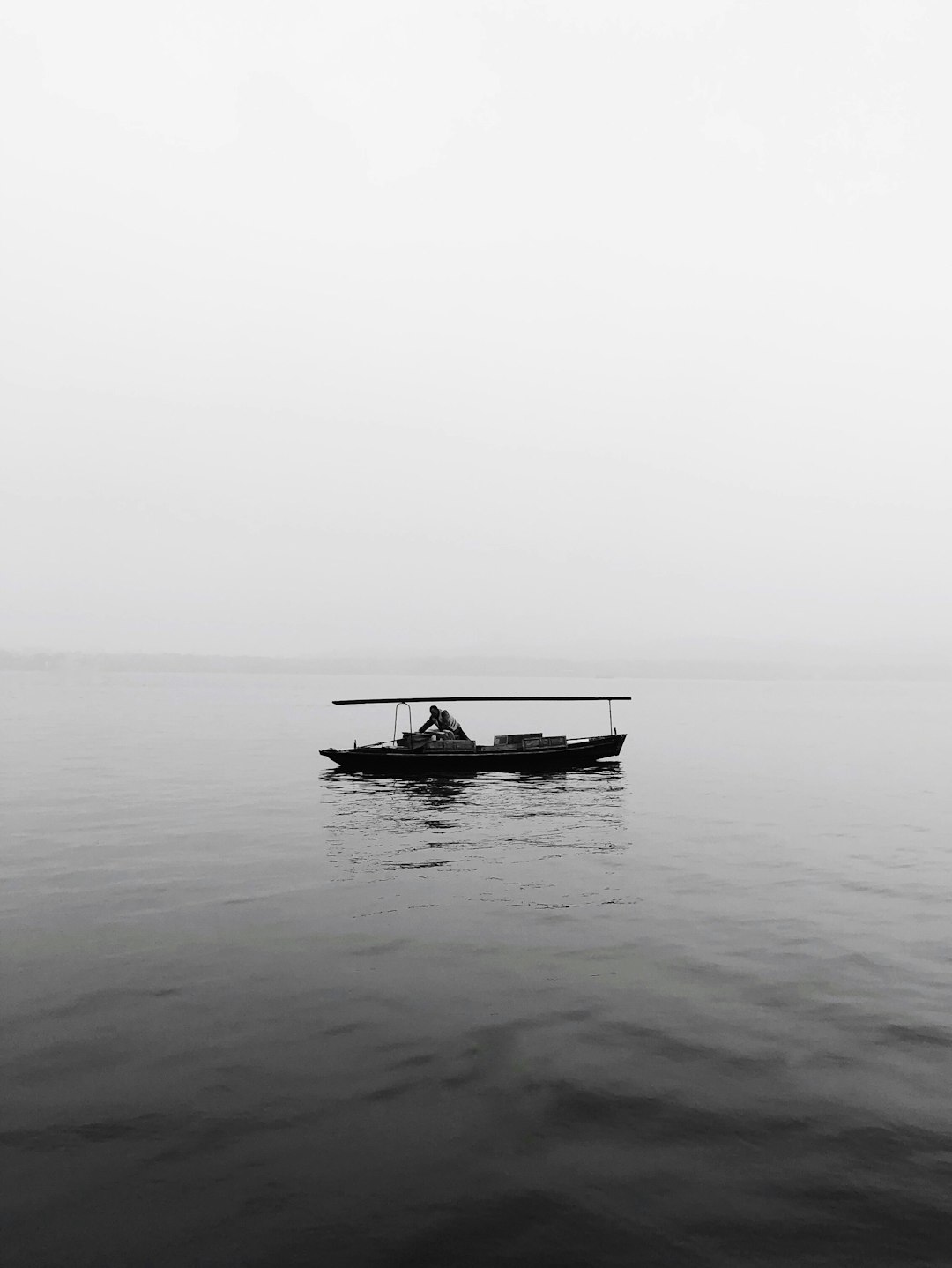 grayscale photography of boat