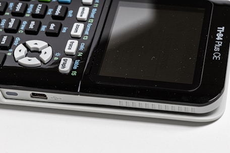 Close-up of a graphing calculator screen displaying a colorful math graph