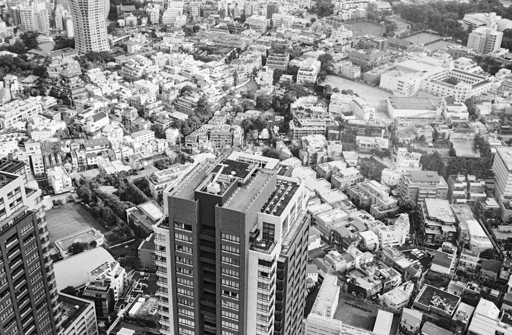 grayscale photo of cityscape