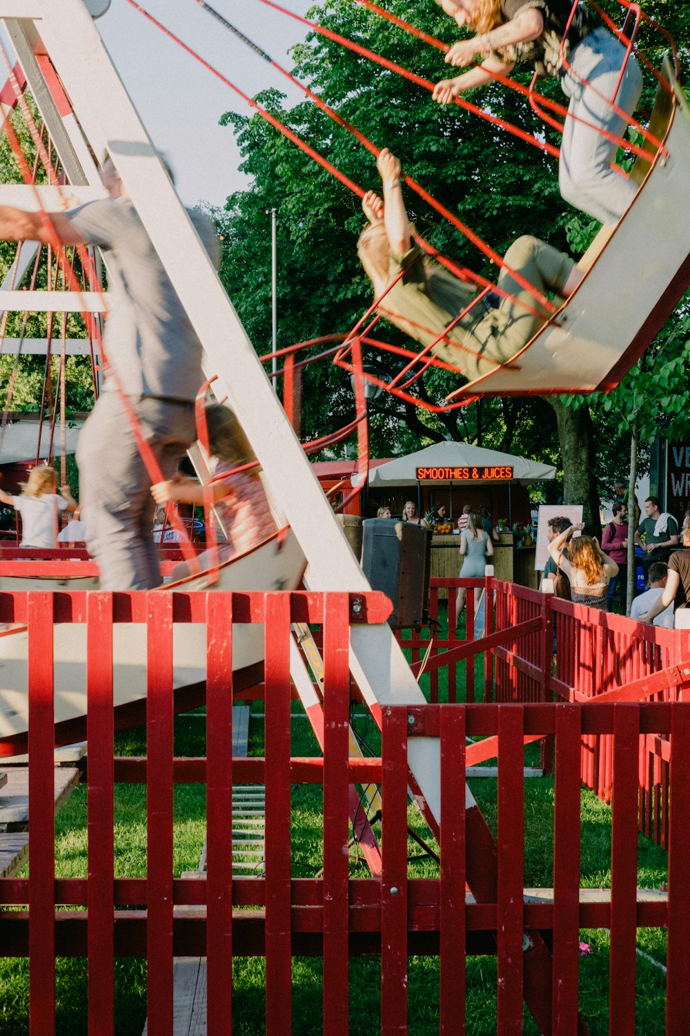 people riding on ferris wheel