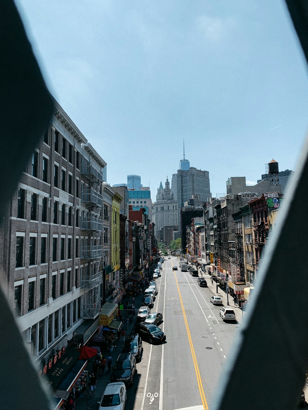 concrete road between buildings