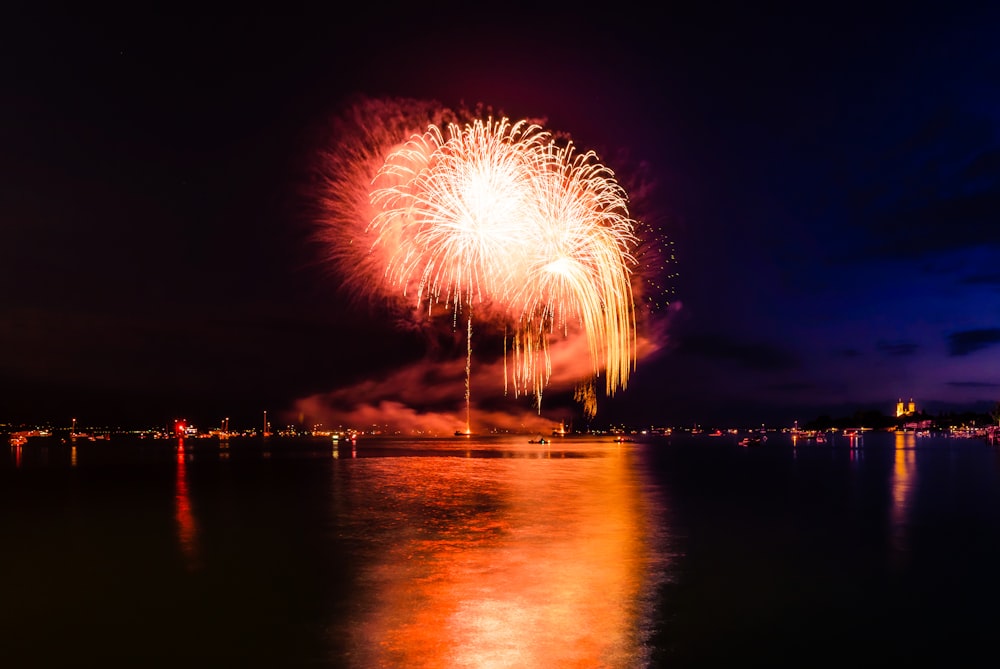 red and yellow fireworks