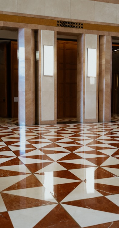 open elevator inside building