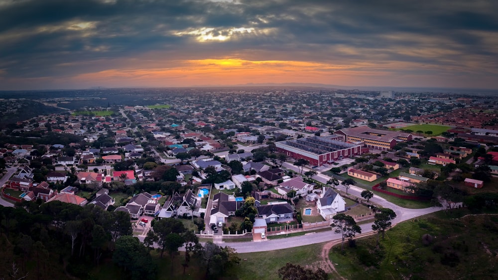 aerial view of the city