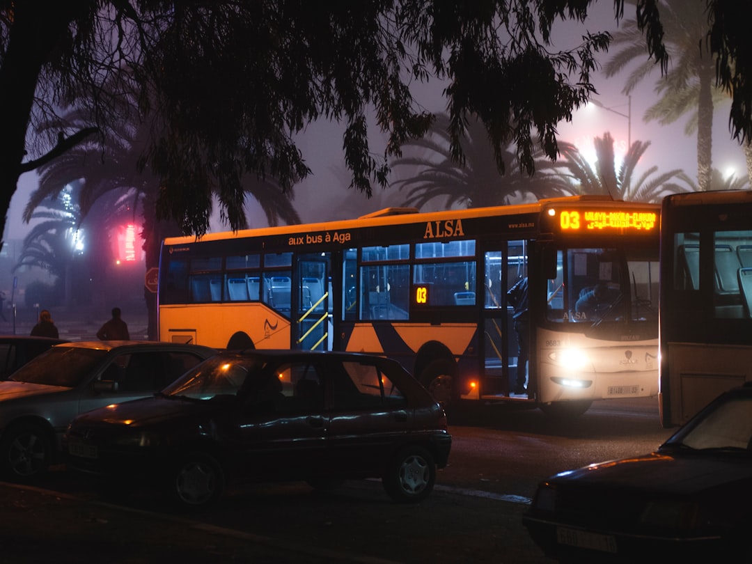 yellow and black bus