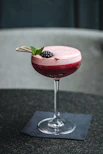 red juice with clear cocktail glass